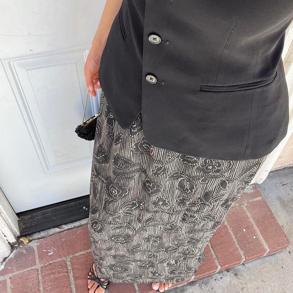 Silk floral skirt